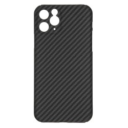 Husa carbon SILKASE pentru iPhone 11 Pro, aramid kelvar, negru