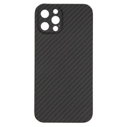 Husa carbon SILKASE pentru iPhone 12 Pro Max, aramid kelvar, negru