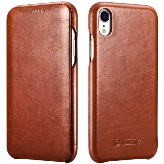 Husa iPhone XR, iCarer Vintage Curved, din piele, tip carte cu clapeta curbata, culoare Maro coniac (iCarer, iPhone 12 Pro) by www.silkase.ro Husa iPhone XR, iCarer Vintage Curved, din piele, tip carte cu clapeta curbata, culoare Maro coniac (iPhone 12 Pro, H073) by www.silkase.ro