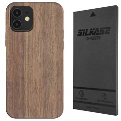 Husa SILKASE Wood pentru iPhone 12 Mini, Hybrid silicon/lemn deschis Husa SILKASE Wood pentru iPhone 12 Mini, Hybrid silicon/lemn deschis