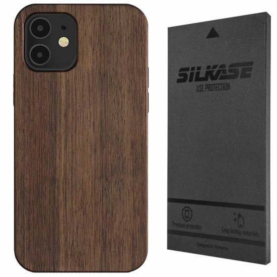Husa SILKASE Wood pentru iPhone 12 Mini, Hybrid silicon/lemn inchis (SILKASE, iPhone 12 Mini) by www.silkase.ro Husa SILKASE Wood pentru iPhone 12 Mini, Hybrid silicon/lemn inchis (iPhone 12 Mini, H0738) by www.silkase.ro