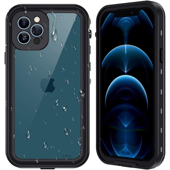 Husa SILKASE Diving pentru Apple iPhone 12 Pro Max, waterproof, shock proof protectie apa, negru (iPhone 12 Pro Max, H0758) by www.silkase.ro
