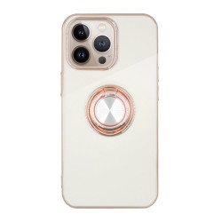 Husa SILKASE pentru iPhone 13 Pro, silicon alb/auriu