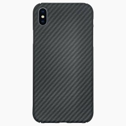 Husa fibra carbon SILKASE pentru iPhone XR, aramid kevlar, negru