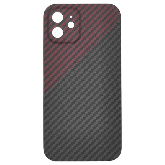 Husa fibra carbon SILKASE pentru iPhone 12, protectie camera, aramid kevlar, rosu (SILKASE, iPhone 12) by www.silkase.ro Husa fibra carbon SILKASE pentru iPhone 12, protectie camera, aramid kevlar, rosu (iPhone 12, H0968) by www.silkase.ro