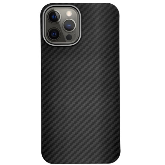 Husa fibra carbon SILKASE pentru iPhone 12 Pro, aramid kevlar, negru mat (iPhone 12 Pro, H0981) by www.silkase.ro