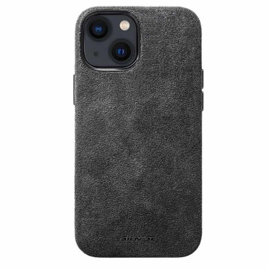 Husa alcantara SILKASE pentru Apple iPhone 13, culoare negru (iPhone 13, H0999) by www.silkase.ro
