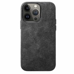 Husa alcantara MagSafe SILKASE pentru Apple iPhone 13 Pro Max, culoare negru