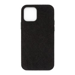 Husa compatibila cu Apple iPhone 12 Mini, SILKASE, alcantara, culoare negru Husa compatibila cu Apple iPhone 12 Mini, SILKASE, alcantara, culoare negru