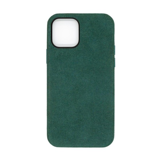 Husa compatibila cu Apple iPhone 12 Mini, SILKASE, alcantara, culoare verde inchis (iPhone 12 Mini, H0078) by www.silkase.ro