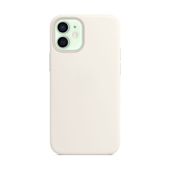 Husa compatibila cu Apple iPhone 12 Mini, SILKASE, magcase, culoare alb, liquid silicon (iPhone 12 Mini, H0079) by www.silkase.ro