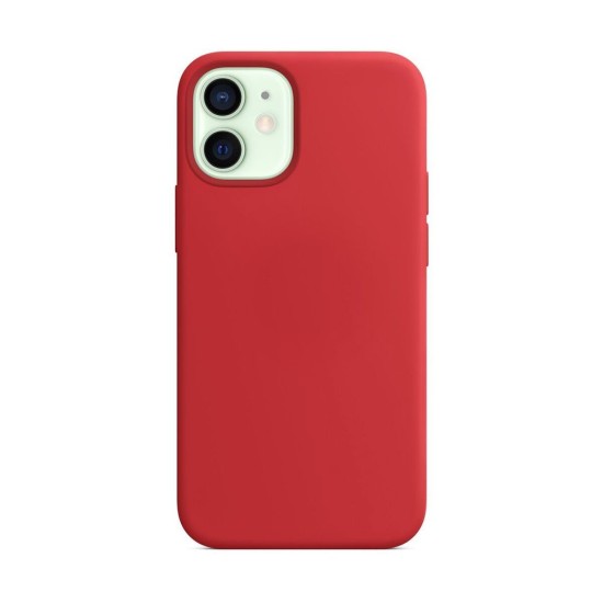 Husa compatibila cu Apple iPhone 12 Mini, SILKASE, magcase, culoare rosu, liquid silicon (iPhone 12 Mini, H0083) by www.silkase.ro