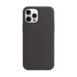 Husa compatibila cu Apple iPhone 12/12 Pro, SILKASE, magcase, culoare negru, liquid silicon