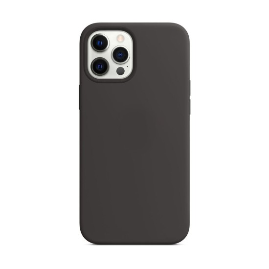 Husa compatibila cu Apple iPhone 12/12 Pro, SILKASE, magcase, culoare negru, liquid silicon (iPhone 12, H0102) by www.silkase.ro