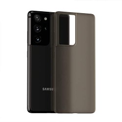 Husa 0.3mm Samsung Galaxy S21 Ultra, Matte SILKASE, culoare gri, plastic mat