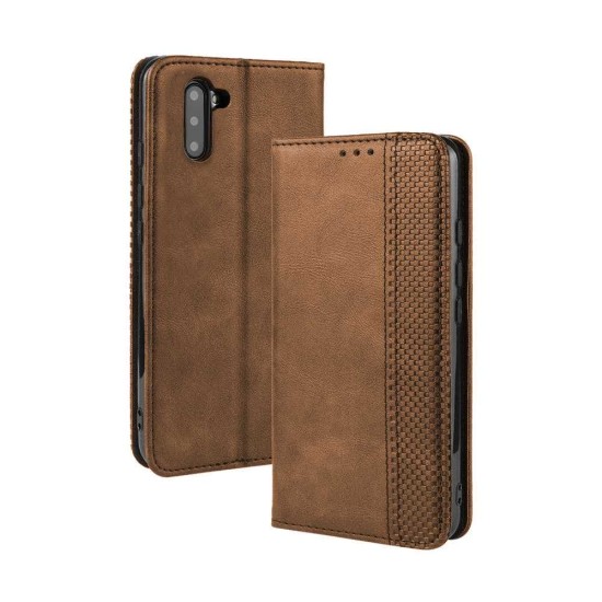 Husa flip cover Samsung Note 10 Plus, piele ecologica, maro (SILKASE, Telefoane Samsung) by www.silkase.ro Husa flip cover Samsung Note 10 Plus, piele ecologica, maro (Telefoane Samsung, H0241) by www.silkase.ro