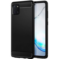 Husa compatibila cu Samsung Note 10 Lite, SILKASE, culoare carbon negru