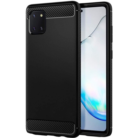 Husa compatibila cu Samsung Note 10 Lite, SILKASE, culoare carbon negru (SILKASE, Telefoane Samsung) by www.silkase.ro Husa compatibila cu Samsung Note 10 Lite, SILKASE, culoare carbon negru (Telefoane Samsung, H0583) by www.silkase.ro