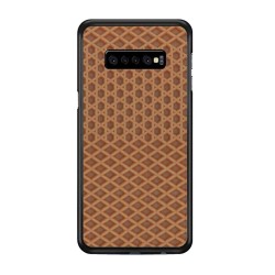 Husa waffle SILKASE pentru Samsung S10, cauciuc, culoare negru/maro