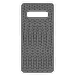 Husa waffle SILKASE pentru Samsung S10, cauciuc, culoare alb/negru