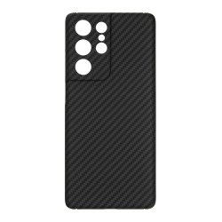 Husa carbon SILKASE pentru Samsung S21 Ultra, aramid kelvar, negru Husa carbon SILKASE pentru Samsung S21 Ultra, aramid kelvar, negru