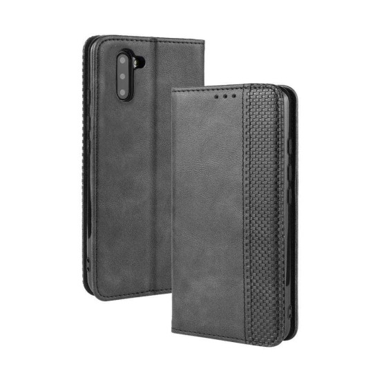 Husa flip cover Samsung Note 10, piele ecologica, negru (Telefoane Samsung, H0243) by www.silkase.ro