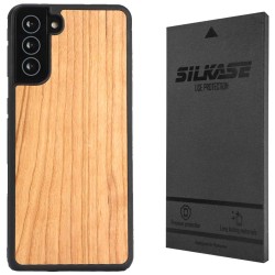 Husa SILKASE Wood pentru Samsung S21 Plus, Hybrid silicon/lemn deschis Husa SILKASE Wood pentru Samsung S21 Plus, Hybrid silicon/lemn deschis
