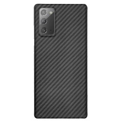 Husa fibra carbon SILKASE pentru Samsung Note 20, aramid kevlar, negru