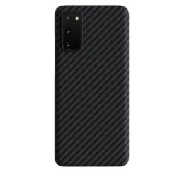 Husa fibra carbon SILKASE pentru Samsung S20 FE, aramid kevlar, negru