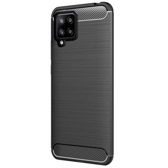 Husa compatibila cu Samsung A12, SILKASE, culoare carbon negru (Telefoane Samsung, H0348) by www.silkase.ro