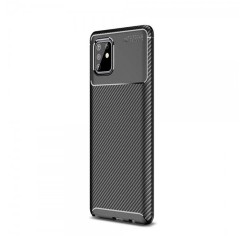 Husa compatibila cu Samsung A91, SILKASE, culoare carbon negru