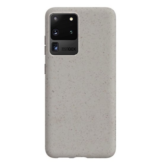 Husa Samsung Galaxy S20 Ultra, biodegradabila, SLR, culoare alb, plastic cauciucat (Telefoane Samsung, H0399) by www.silkase.ro