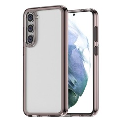 Husa SILKASE pentru Samsung Galaxy S23, silicon transparent/negru