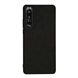 Husa compatibila cu Sony Xperia 1 III, Fabric,SILKASE, culoare negru Husa compatibila cu Sony Xperia 1 III, Fabric,SILKASE, culoare negru