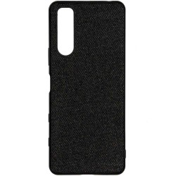 Husa SILKASE pentru Sony Xperia 5 III, fabric, culoare negru Husa SILKASE pentru Sony Xperia 5 III, fabric, culoare negru
