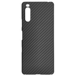 Husa carbon SILKASE pentru Sony Xperia 10 III, aramid kevlar, negru