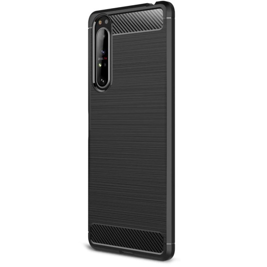 Husa pentru Sony Xperia 1 II, SILKASE, culoare carbon negru (SILKASE, Xperia 1 II) by www.silkase.ro Husa pentru Sony Xperia 1 II, SILKASE, culoare carbon negru (Xperia 1 II, H0471) by www.silkase.ro