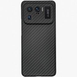 Husa fibra carbon SILKASE pentru Xiaomi Mi 11 Ultra, aramid kevlar, negru Husa fibra carbon SILKASE pentru Xiaomi Mi 11 Ultra, aramid kevlar, negru