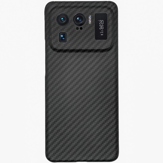 Husa fibra carbon SILKASE pentru Xiaomi Mi 11 Ultra, aramid kevlar, negru (Mi 11 Ultra, H0958) by www.silkase.ro