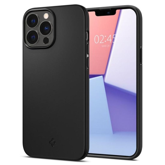 Husa slim Spigen Thin Fit compatibila cu iPhone 13 Pro Black (iPhone 13 Pro, ACS03675) by www.silkase.ro