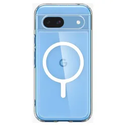 Spigen Ultra Hybrid OneTap Metal Ring MagSafe pentru Google Pixel 8a, alb/transparent