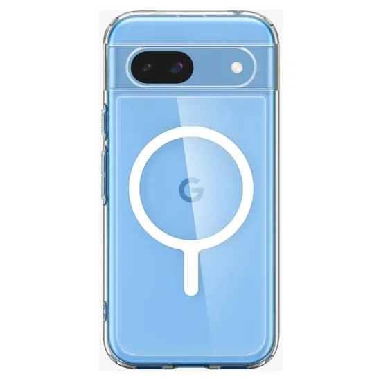 Spigen Ultra Hybrid OneTap Metal Ring MagSafe pentru Google Pixel 8a, alb/transparent (Pixel 8a, ACS07263) by www.silkase.ro
