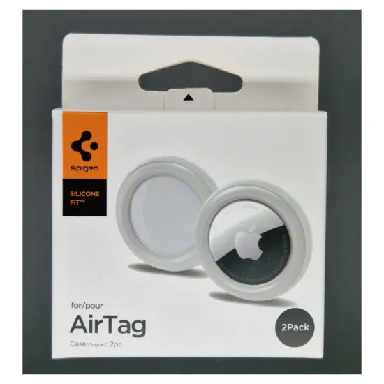 Set 2 carcase de protectie Spigen Silicone Fit compatibil cu Apple AirTag alb (Ingredi, AHP03071) by www.silkase.ro