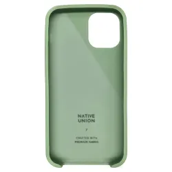 Husa telefon Native Union, Clic Canvas, compatibila iPhone 12 Mini, cu accente din tesatura Premium, compatibila incarcatoare wireless, gri-verzui Husa telefon Native Union, Clic Canvas, compatibila iPhone 12 Mini, cu accente din tesatura Premium, compatibila incarcatoare wireless, gri-verzui