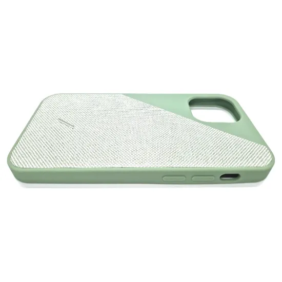 Husa telefon Native Union, Clic Canvas, compatibila iPhone 12 Mini, cu accente din tesatura Premium, compatibila incarcatoare wireless, gri-verzui (Native Union, iPhone 12 Mini) by www.silkase.ro Husa telefon Native Union, Clic Canvas, compatibila iPhone 12 Mini, cu accente din tesatura Premium, compatibila incarcatoare wireless, gri-verzui (iPhone 12 Mini, CCAV-GRN-NP20S) by www.silkase.ro