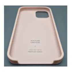 Husa telefon Native Union, Clic Canvas, compatibila iPhone 12/12 Pro, cu accente din tesatura Premium, compatibila incarcatoare wireless, roz Husa telefon Native Union, Clic Canvas, compatibila iPhone 12/12 Pro, cu accente din tesatura Premium, compatibila incarcatoare wireless, roz