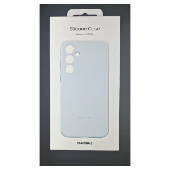 Husa Originala Samsung Silicone Cover pentru Galaxy A55 5G, Albastru Deschis (Bakr, EF-PA556TLEGWW) by www.silkase.ro