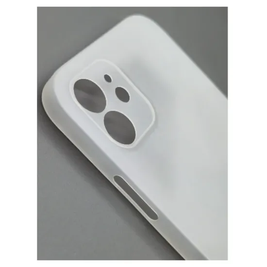 Husa 0.3mm Apple iPhone 12, SILKASE, subtire, culoare alb/transparent, plastic mat (iPhone 12, H0027) by www.silkase.ro