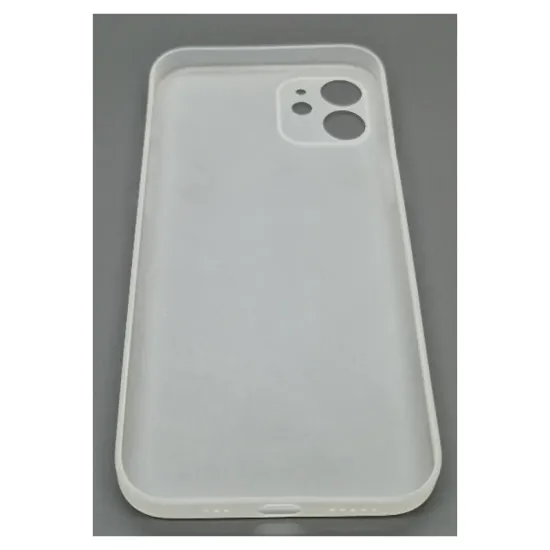 Husa 0.3mm Apple iPhone 12, SILKASE, subtire, culoare alb/transparent, plastic mat (iPhone 12, H0027) by www.silkase.ro