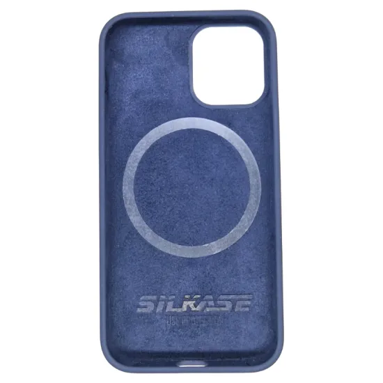 Husa compatibila cu Apple iPhone 12 Mini, SILKASE, magcase, culoare albastru inchis, liquid silicon (iPhone 12 Mini, H0080) by www.silkase.ro